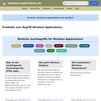 Screenshot wireless-applications.de