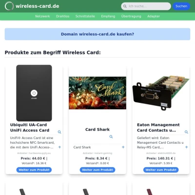 Screenshot wireless-card.de