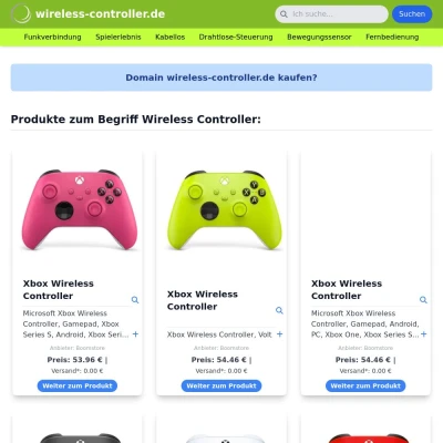 Screenshot wireless-controller.de