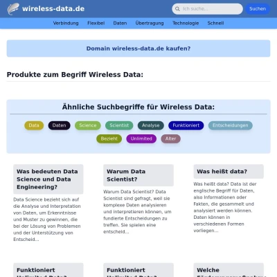 Screenshot wireless-data.de