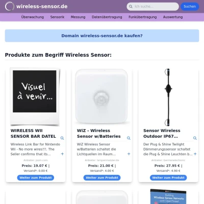 Screenshot wireless-sensor.de