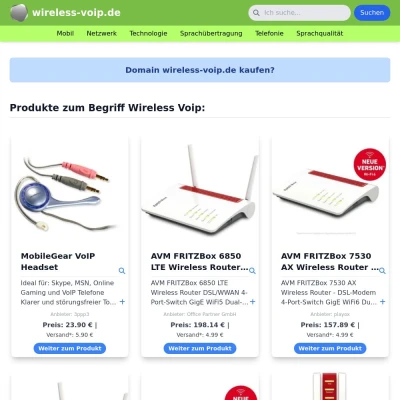Screenshot wireless-voip.de