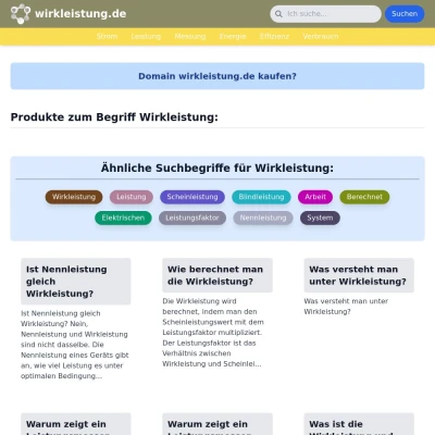 Screenshot wirkleistung.de