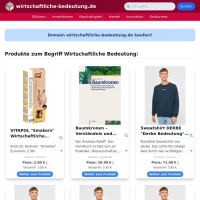 Screenshot wirtschaftliche-bedeutung.de