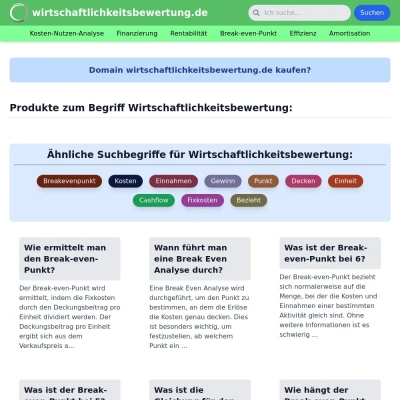 Screenshot wirtschaftlichkeitsbewertung.de