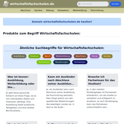 Screenshot wirtschaftsfachschulen.de