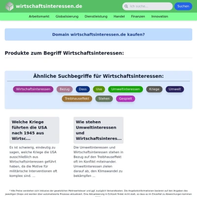 Screenshot wirtschaftsinteressen.de