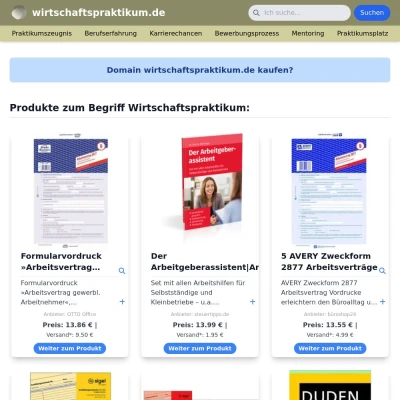 Screenshot wirtschaftspraktikum.de