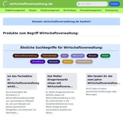 Screenshot wirtschaftsverwaltung.de