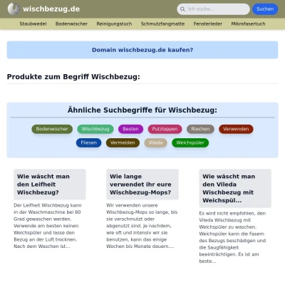 Screenshot wischbezug.de