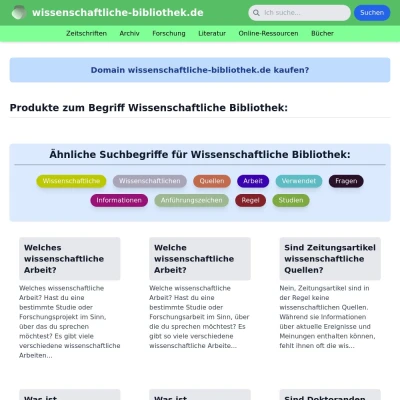 Screenshot wissenschaftliche-bibliothek.de