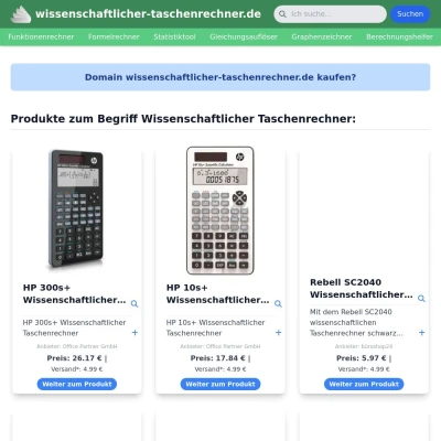 Screenshot wissenschaftlicher-taschenrechner.de