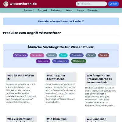 Screenshot wissensforen.de