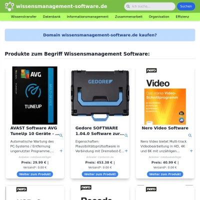 Screenshot wissensmanagement-software.de