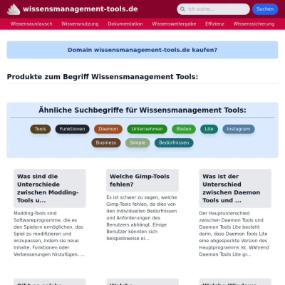 Screenshot wissensmanagement-tools.de