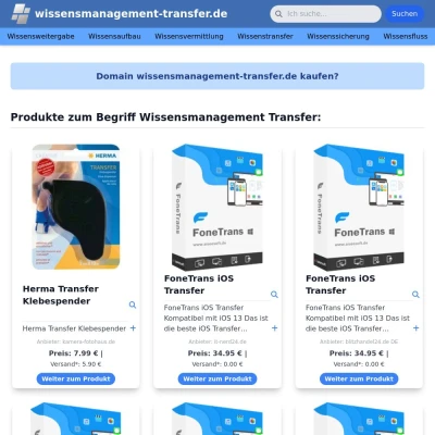 Screenshot wissensmanagement-transfer.de