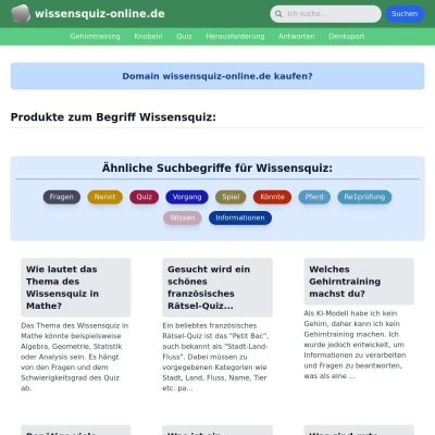 Screenshot wissensquiz-online.de