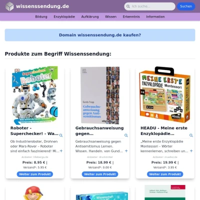 Screenshot wissenssendung.de