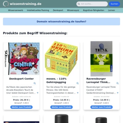 Screenshot wissenstraining.de
