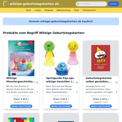 Screenshot witzige-geburtstagskarten.de