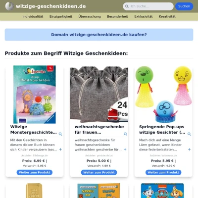 Screenshot witzige-geschenkideen.de