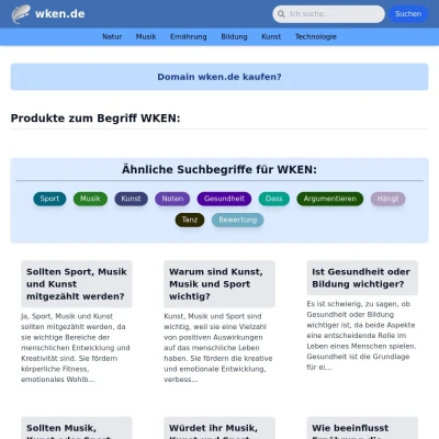 Screenshot wken.de