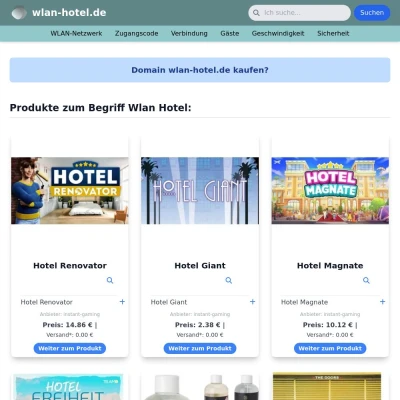 Screenshot wlan-hotel.de