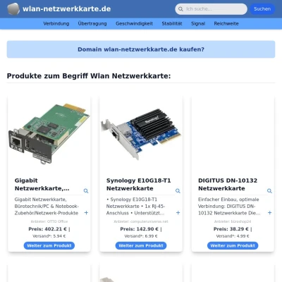 Screenshot wlan-netzwerkkarte.de