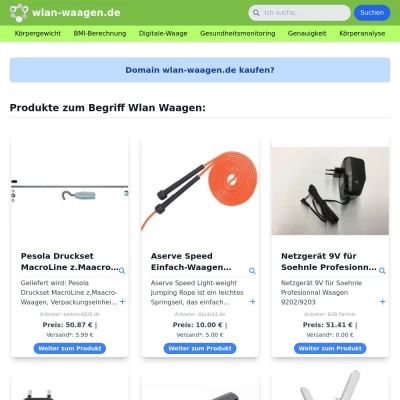 Screenshot wlan-waagen.de