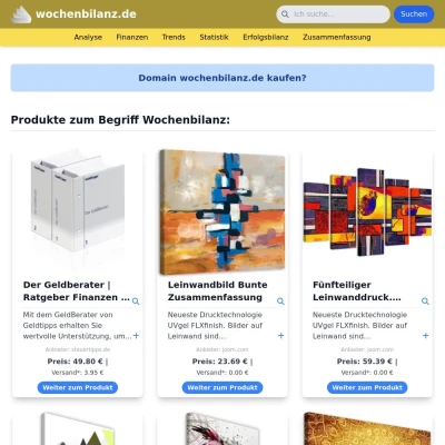 Screenshot wochenbilanz.de