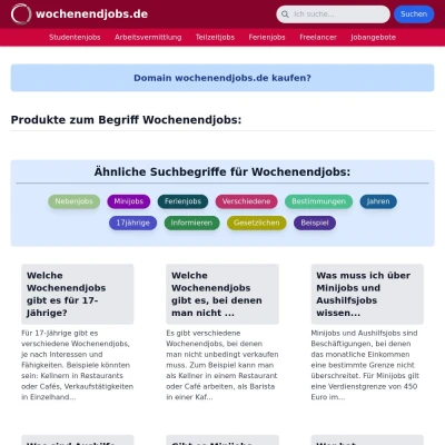 Screenshot wochenendjobs.de