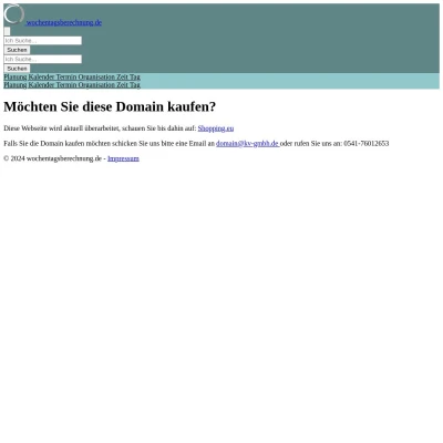 Screenshot wochentagsberechnung.de