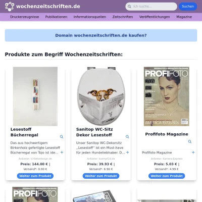 Screenshot wochenzeitschriften.de