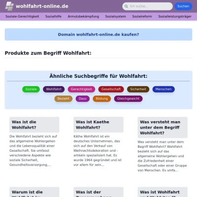 Screenshot wohlfahrt-online.de