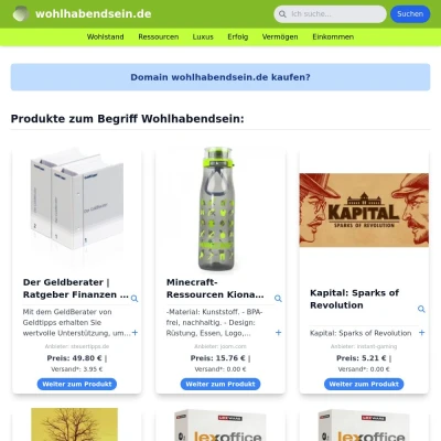 Screenshot wohlhabendsein.de