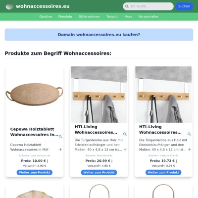 Screenshot wohnaccessoires.eu