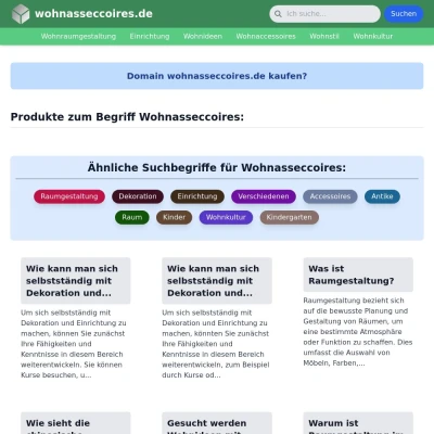 Screenshot wohnasseccoires.de