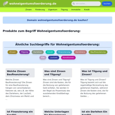 Screenshot wohneigentumsfoerderung.de