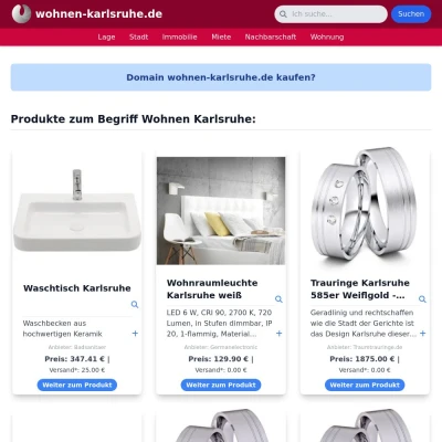 Screenshot wohnen-karlsruhe.de