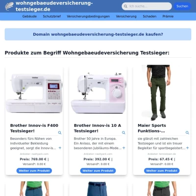 Screenshot wohngebaeudeversicherung-testsieger.de