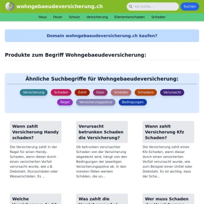 Screenshot wohngebaeudeversicherung.ch