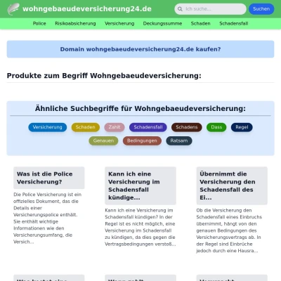 Screenshot wohngebaeudeversicherung24.de