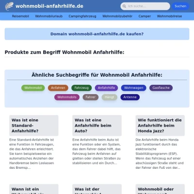 Screenshot wohnmobil-anfahrhilfe.de