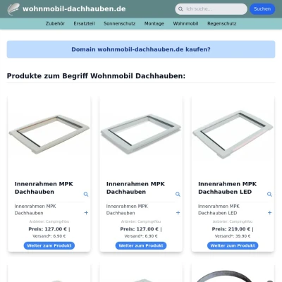 Screenshot wohnmobil-dachhauben.de