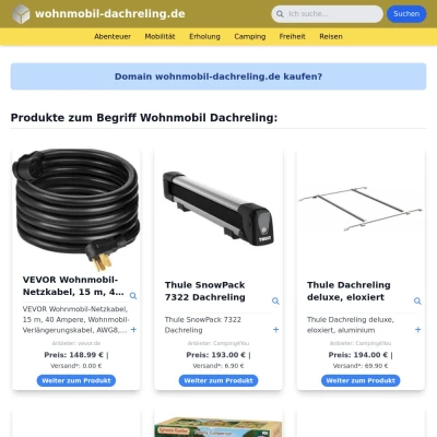 Screenshot wohnmobil-dachreling.de