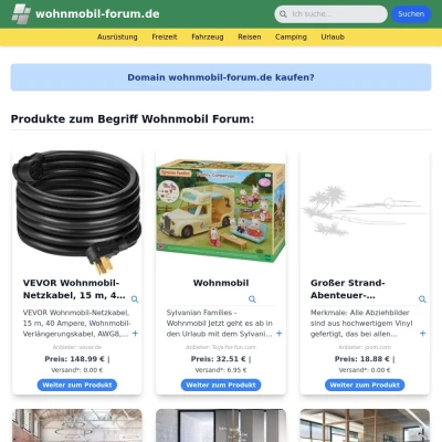 Screenshot wohnmobil-forum.de
