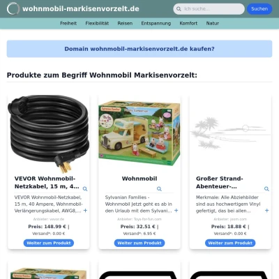 Screenshot wohnmobil-markisenvorzelt.de