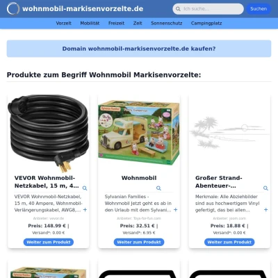 Screenshot wohnmobil-markisenvorzelte.de