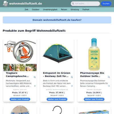 Screenshot wohnmobilluftzelt.de