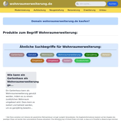 Screenshot wohnraumerweiterung.de